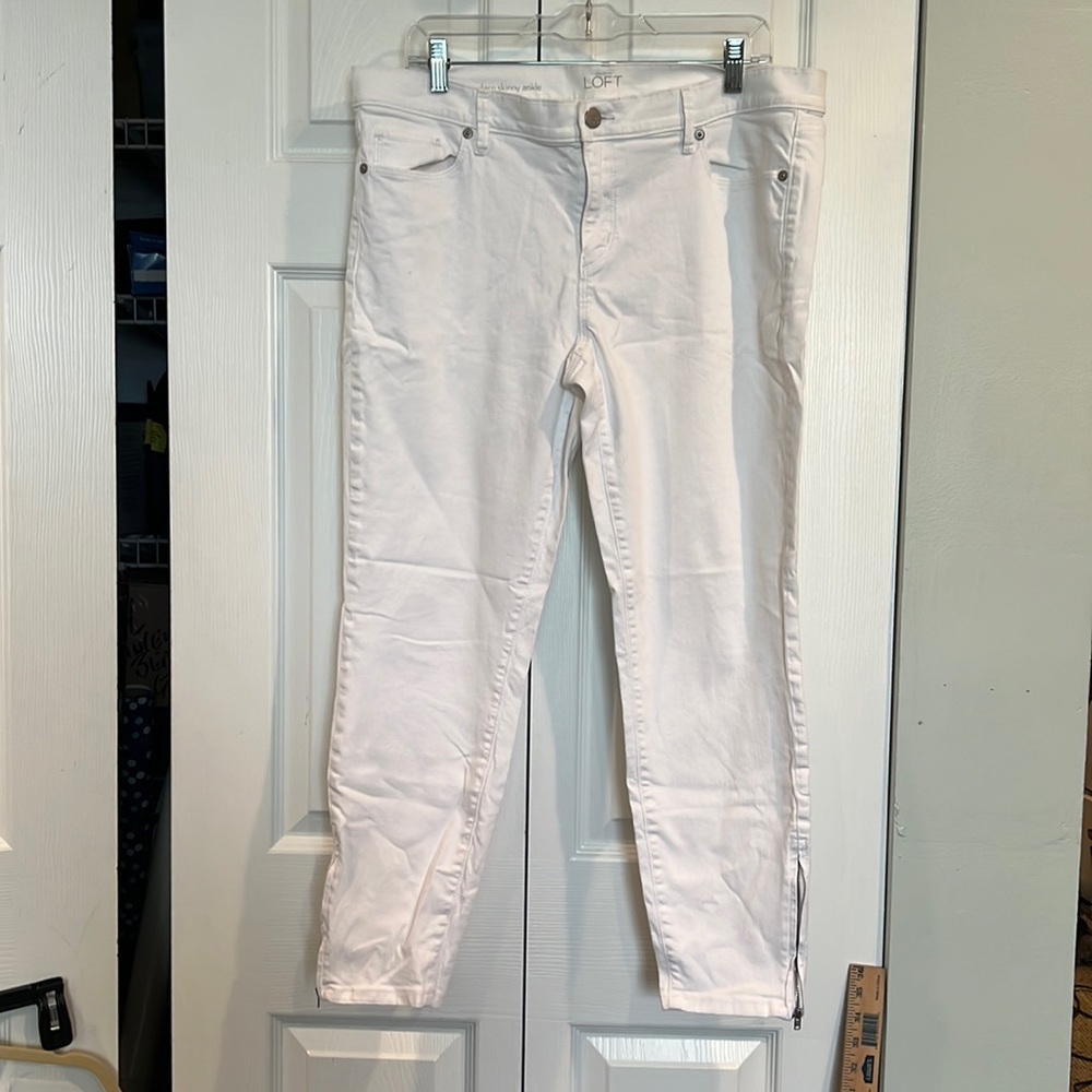 White Loft skinny ankle jeans